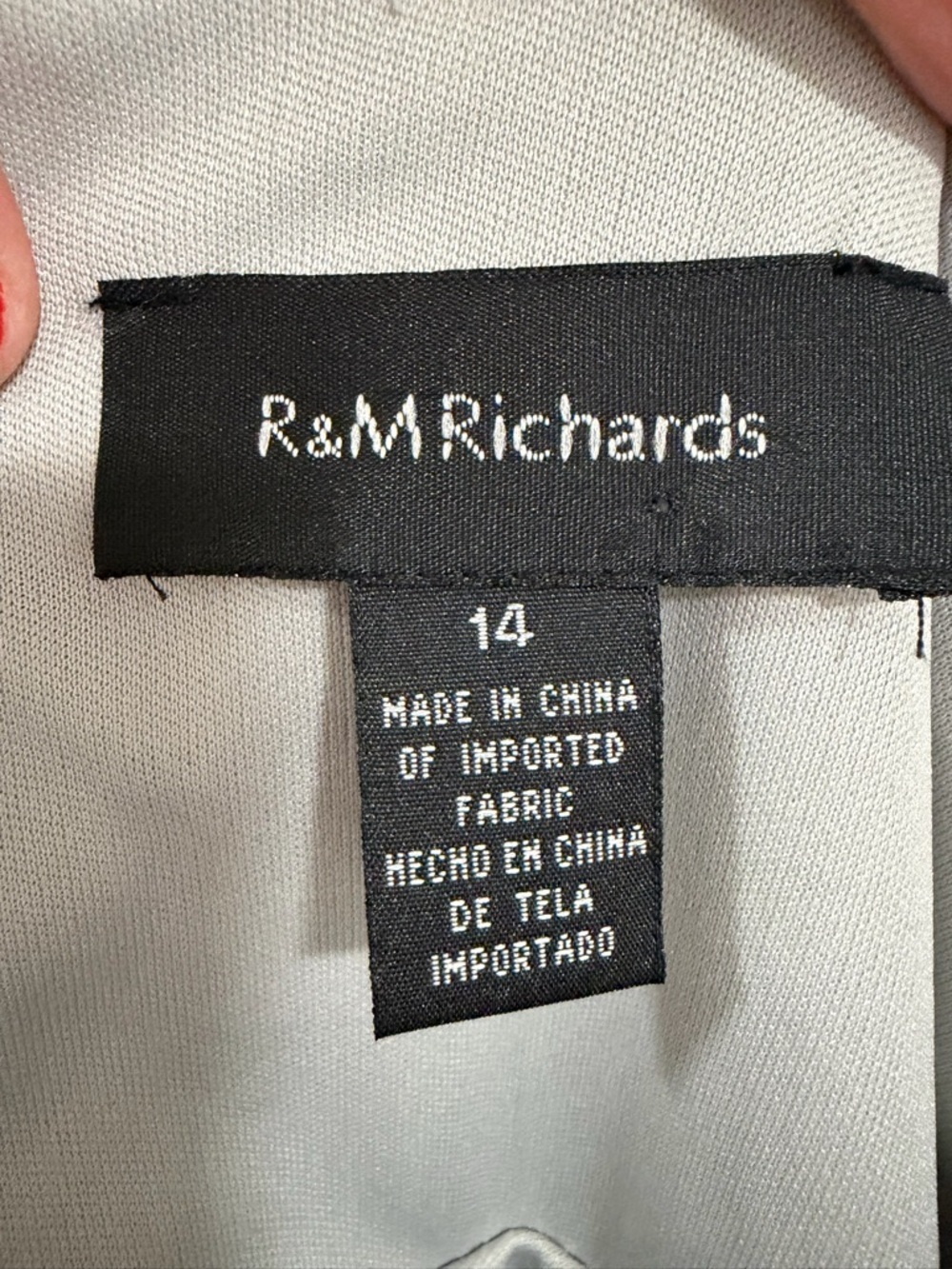 R&M Richards NWT Silver Tiered Ruffle Dress Beaded Waist Size 14 No Jacket - Picture 4 of 10